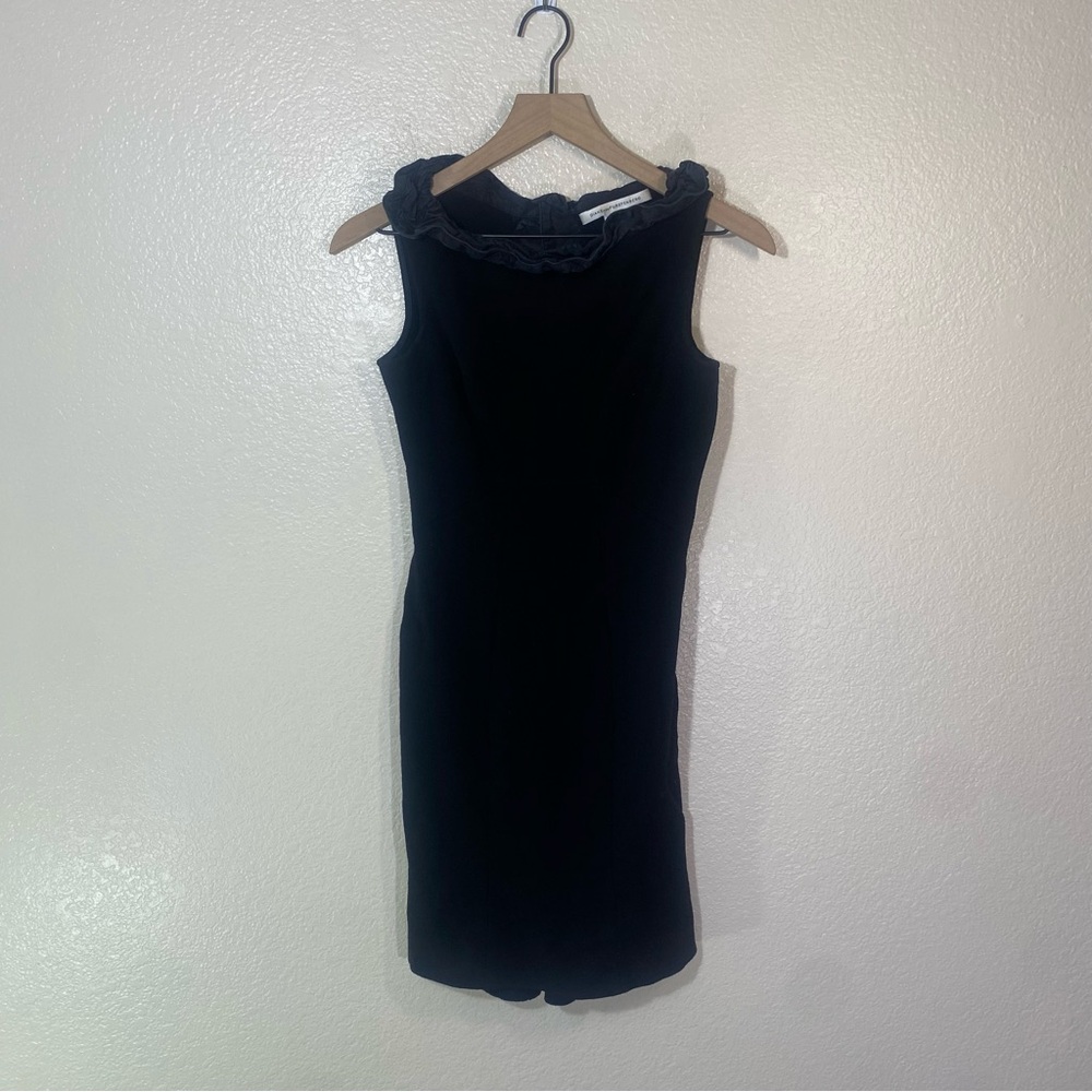 DVF DIANE VON FURSTENBERG PANSY BLACK CLASSIC WOOL DRESS COCKTAIL SIZE 2 - Picture 1 of 9
